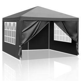 10'x10' Gazebo Waterproof Outdoor Canopy Patio Tent Party Tent for Wedding BBQ Cater, Black 10'x10' Gazebo Waterproof Outdoor Canopy Patio Tent Party Tent for Wedding BBQ Cater, Black